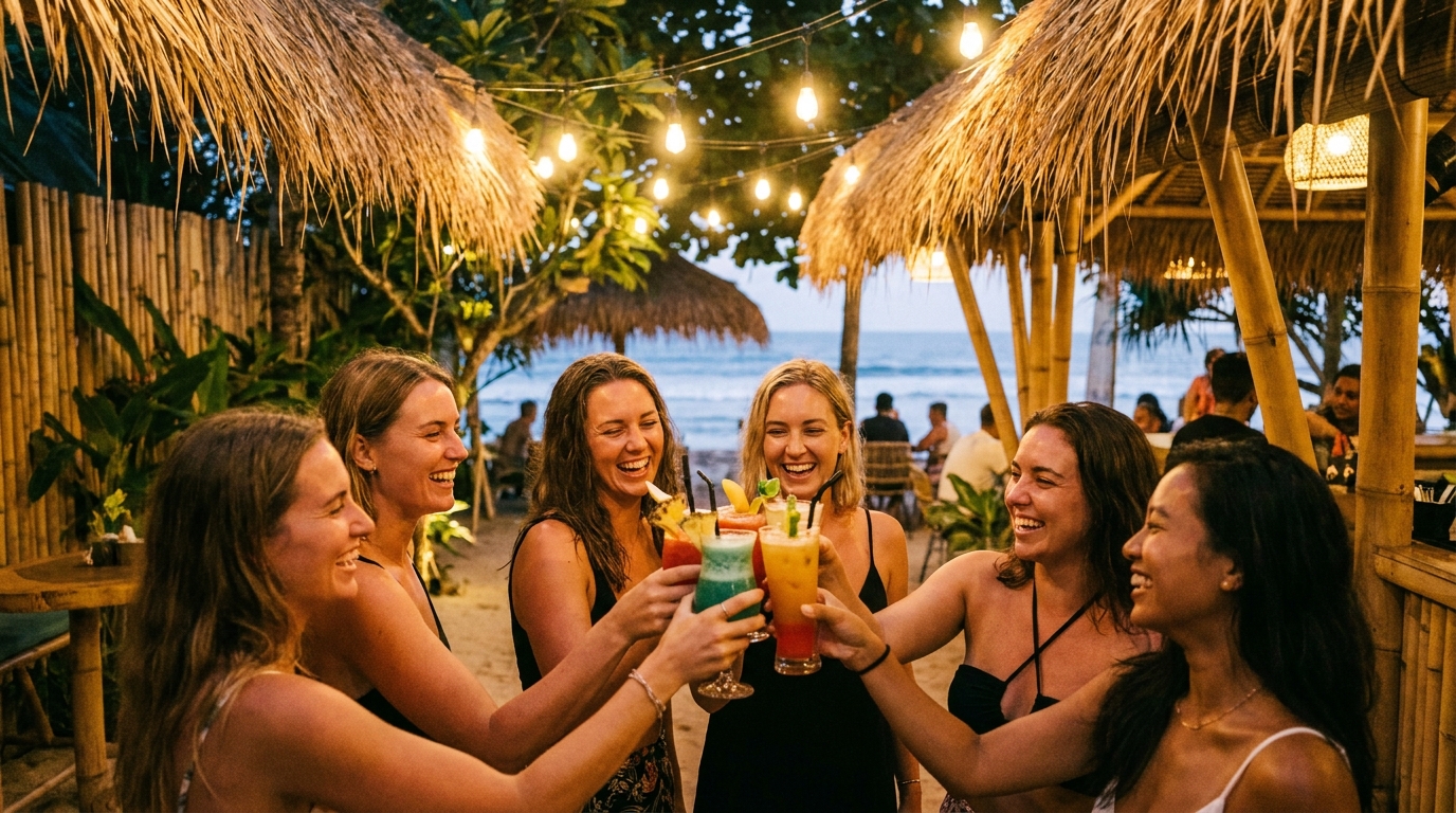 Girls' Night Out in Canggu: The Open-Air Tiki Cocktail Bus
